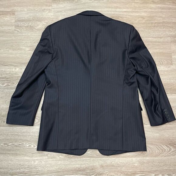 Ermenegildo Zegna Navy Blue Striped Wool Suit Blazer 48R - Picture 4 of 9